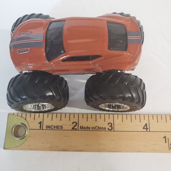 Hot Wheels Chevy Camaro Monster Trucks Burnt Orange Die Cast Toy - Picture 4 of 7